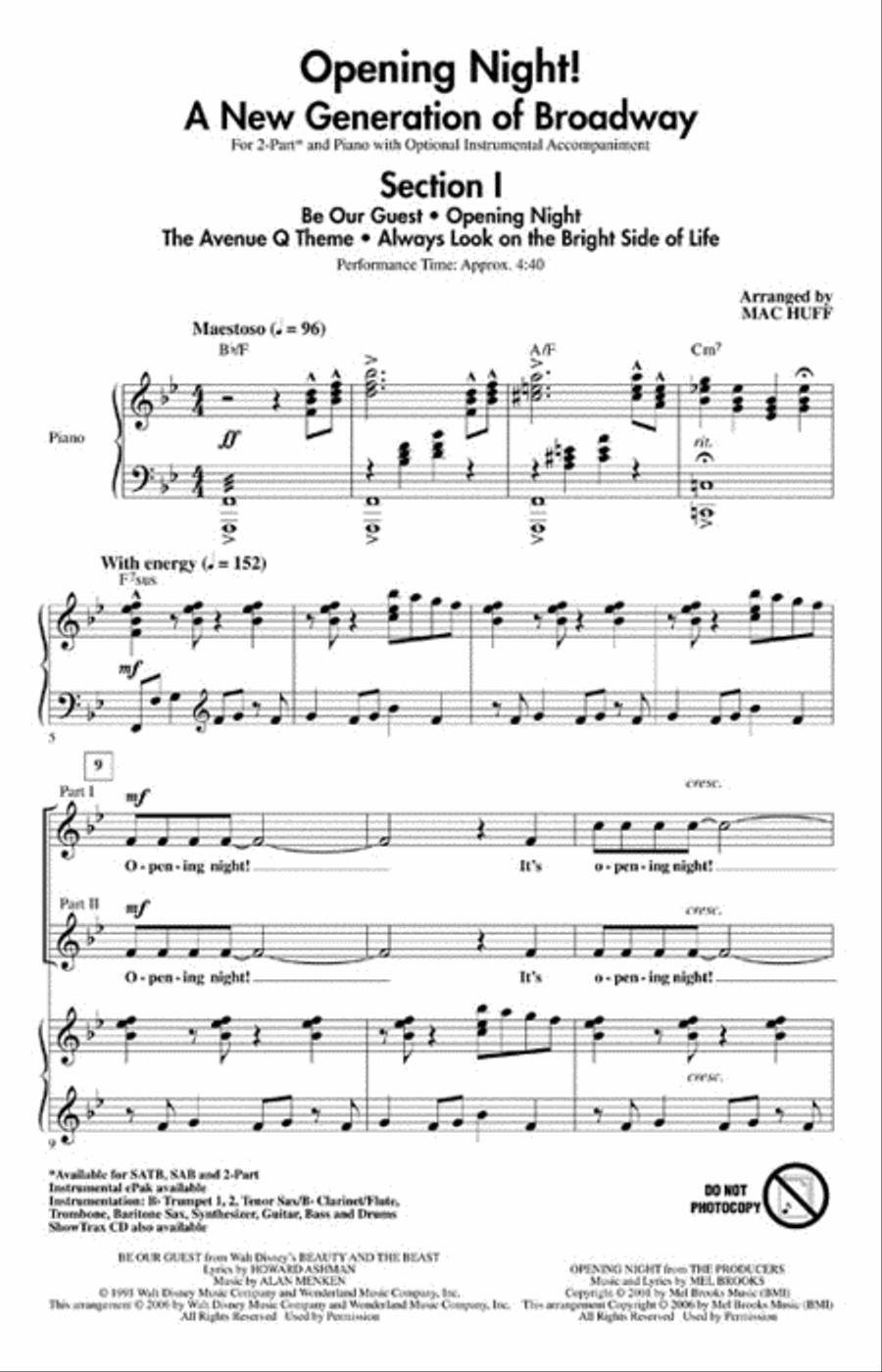 Opening Night Opening Night 2-Part scores gallery preview page 2