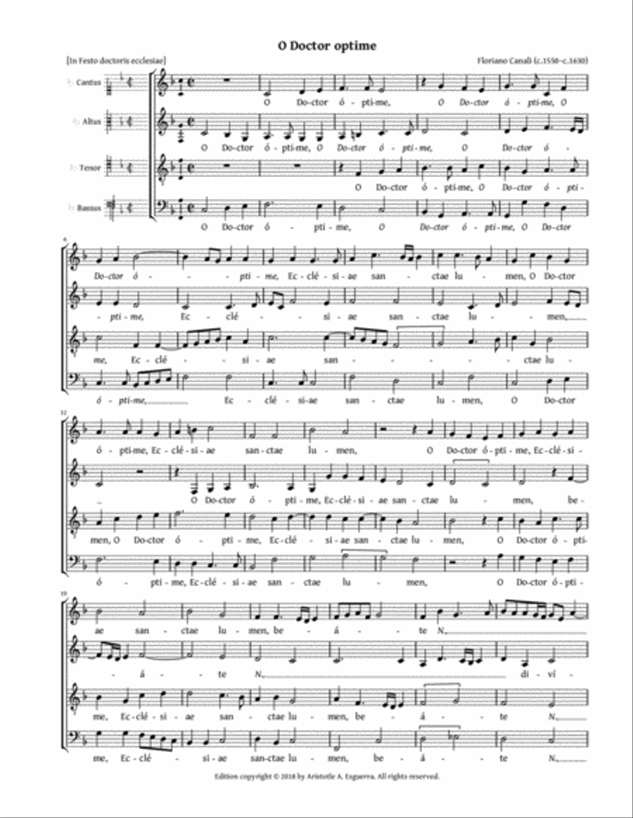 O Doctor optime (Canali) 4-Part scores gallery preview page 1