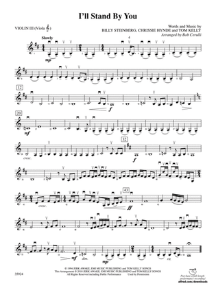 I'll Stand by You: 3rd Violin (Viola [TC])