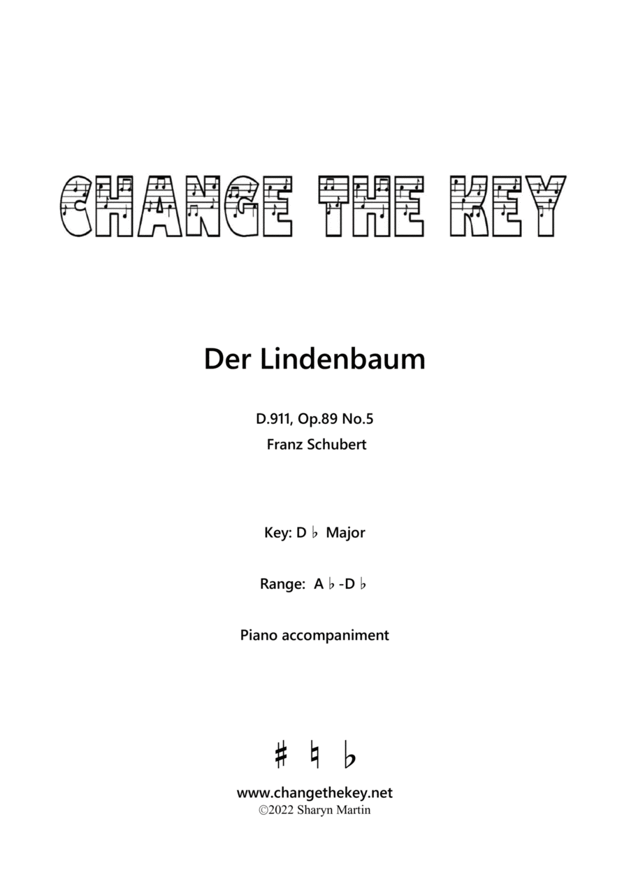 Der Lindenbaum Db Major Low Voice scores gallery preview page 1