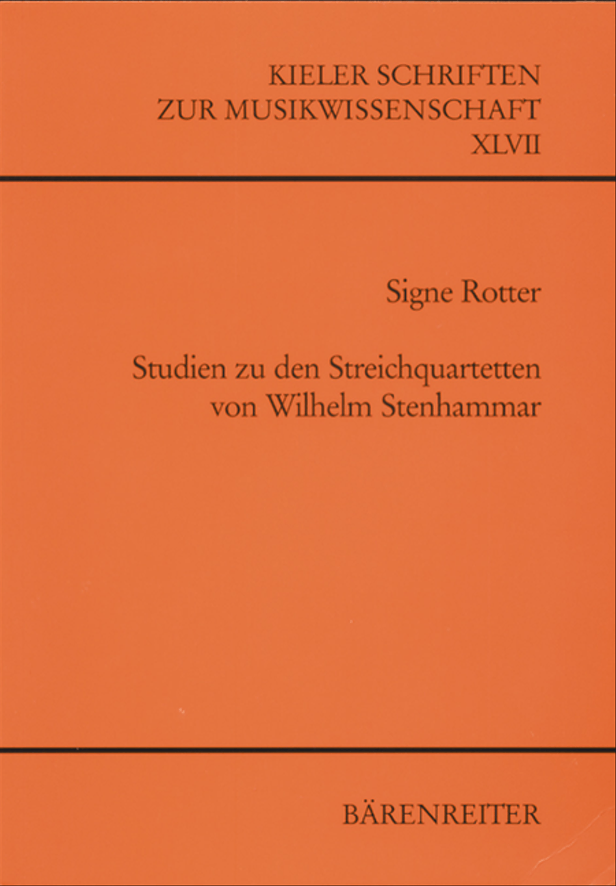 Studien zu den Streichquartetten von Wilhelm Stenhammar