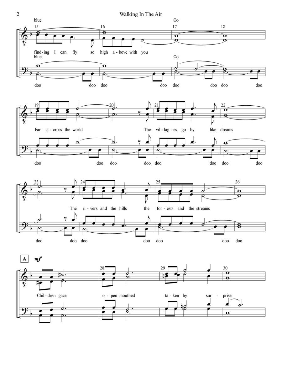 Walking In The Air TTBB scores gallery preview page 2