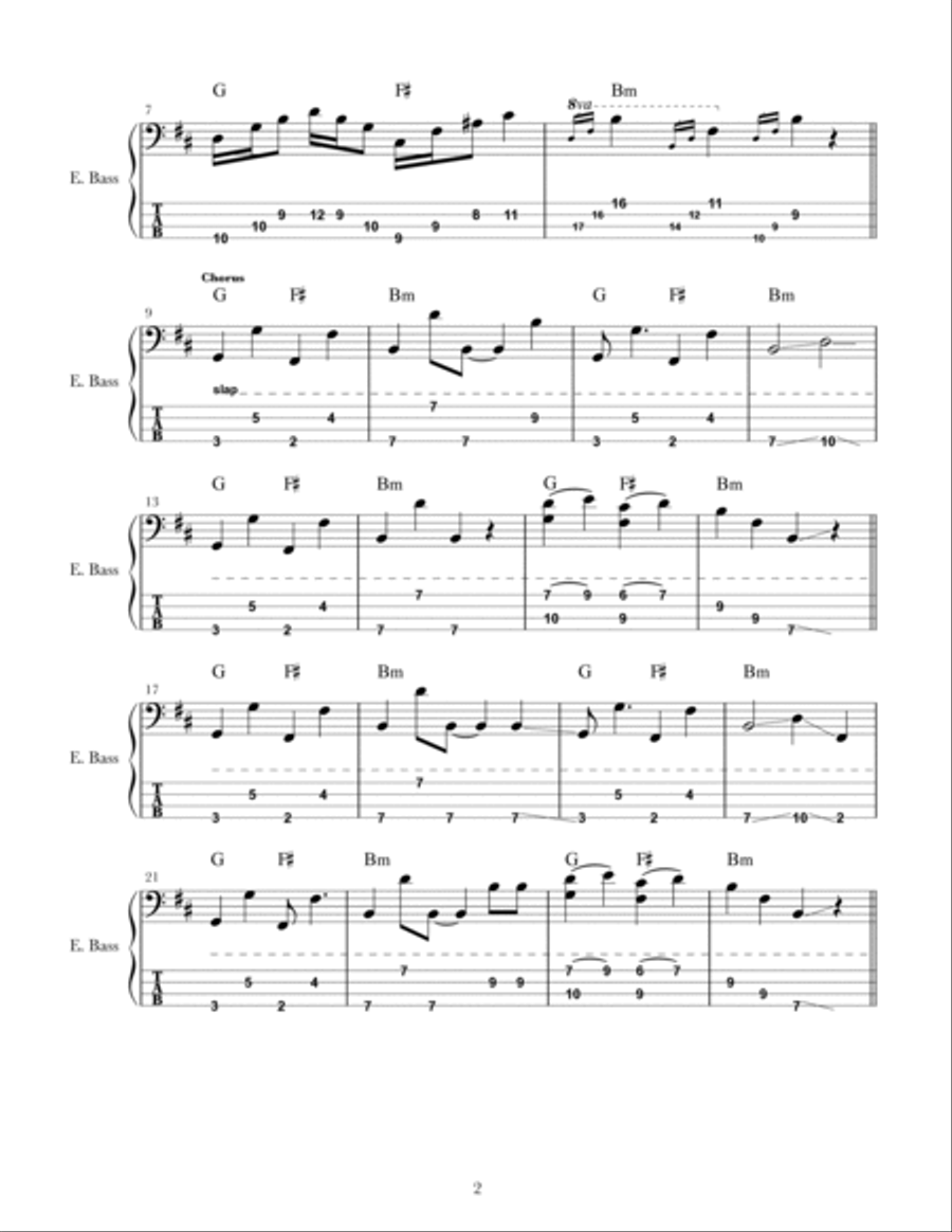 Spooky Scary Skeletons Bass Guitar scores gallery preview page 2