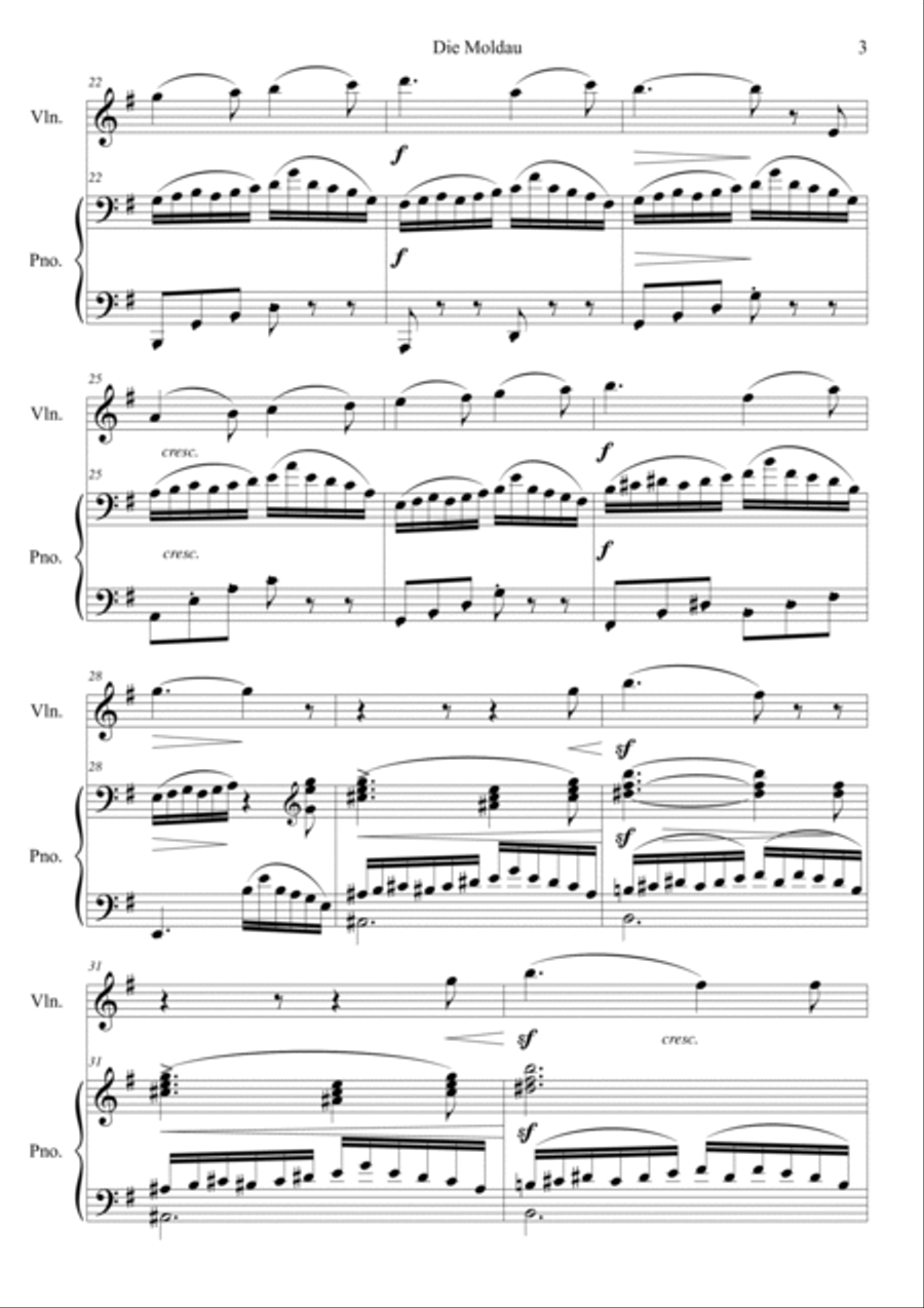 Die Moldau Die Moldau Violin Solo scores gallery preview page 3