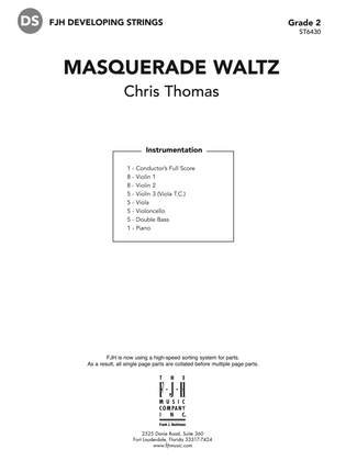 Book cover for Masquerade Waltz: Score