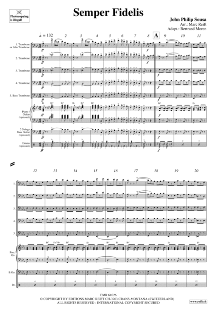 Semper Fidelis Trombone scores gallery preview page 3