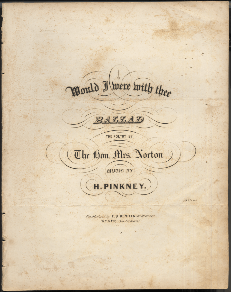 Would I Were With Thee. Ballad