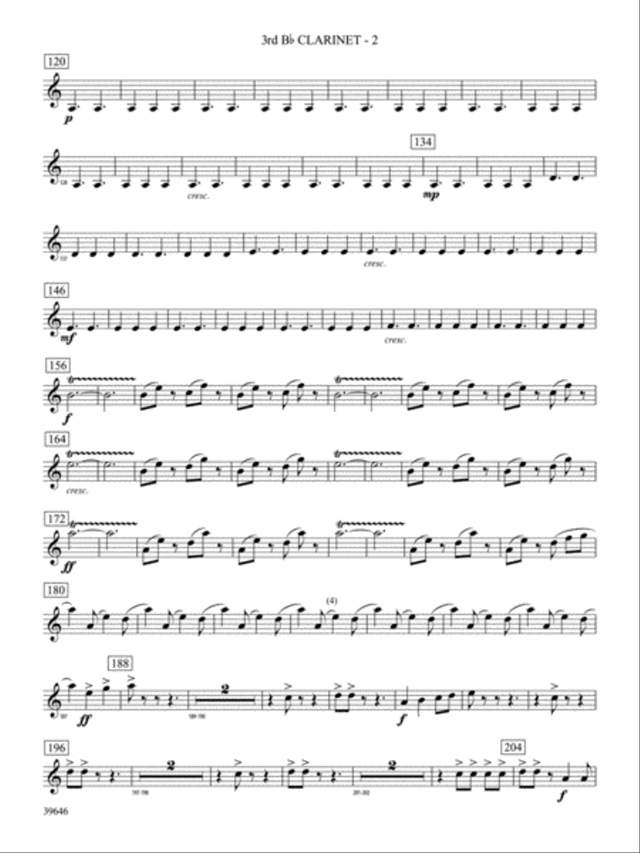 Scarborough Fair: 3rd B-flat Clarinet Concert Band scores gallery preview page 2