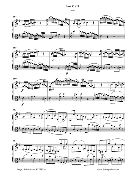 Mozart: Duet K.423 for Violin & Viola image number null