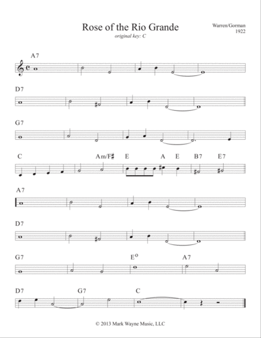 Rose of the Rio Grande Piano scores gallery preview page 1