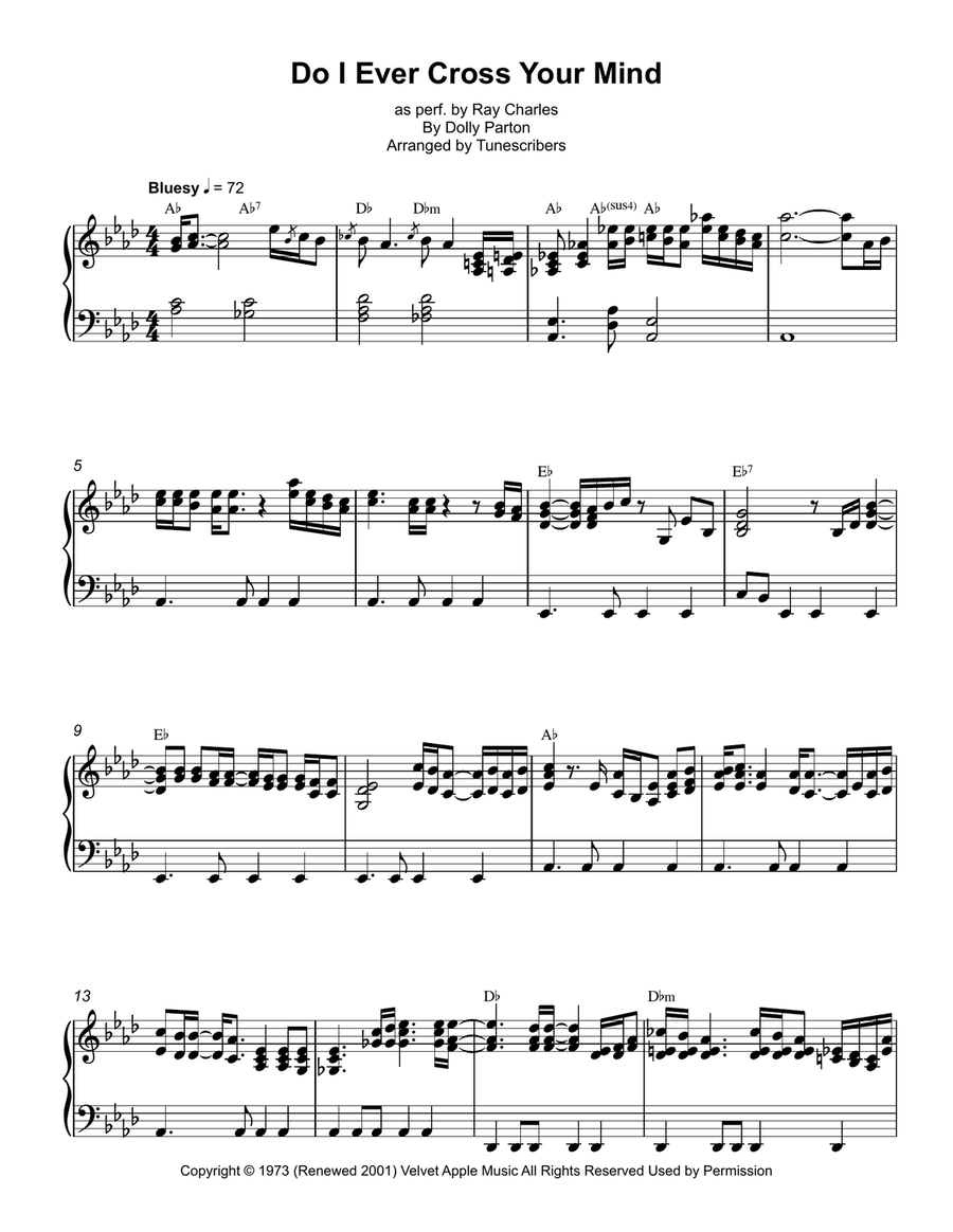 Do I Ever Cross Your Mind Piano Solo scores gallery preview page 1
