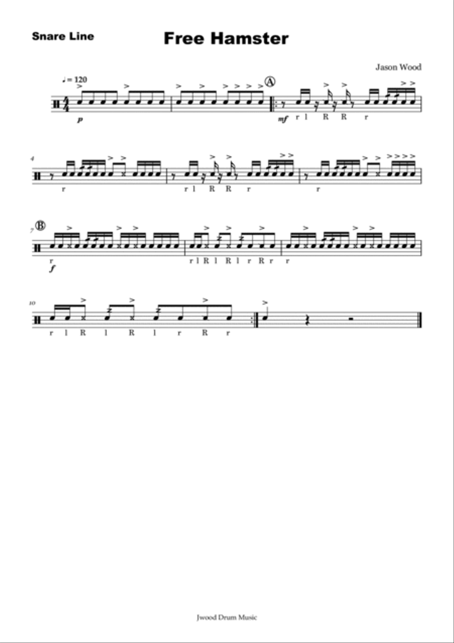 Free Hamster (Drumline Cadence) Marching Band scores gallery preview page 4