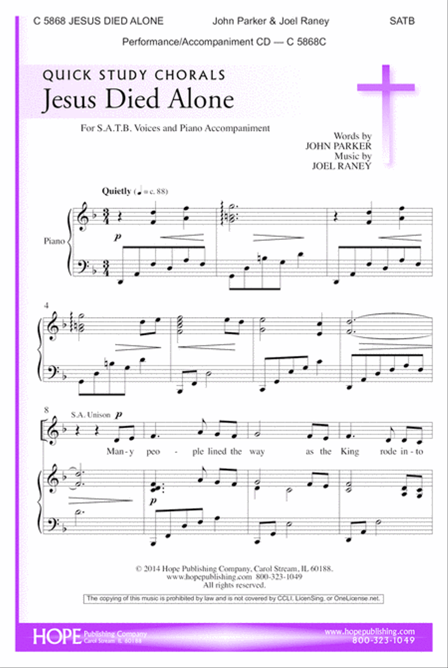 Jesus Died Alone 4-Part scores gallery preview page 2