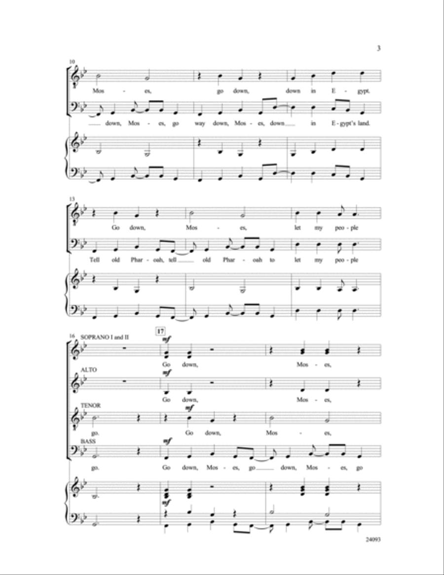 Go Down, Moses SSATB scores gallery preview page 3