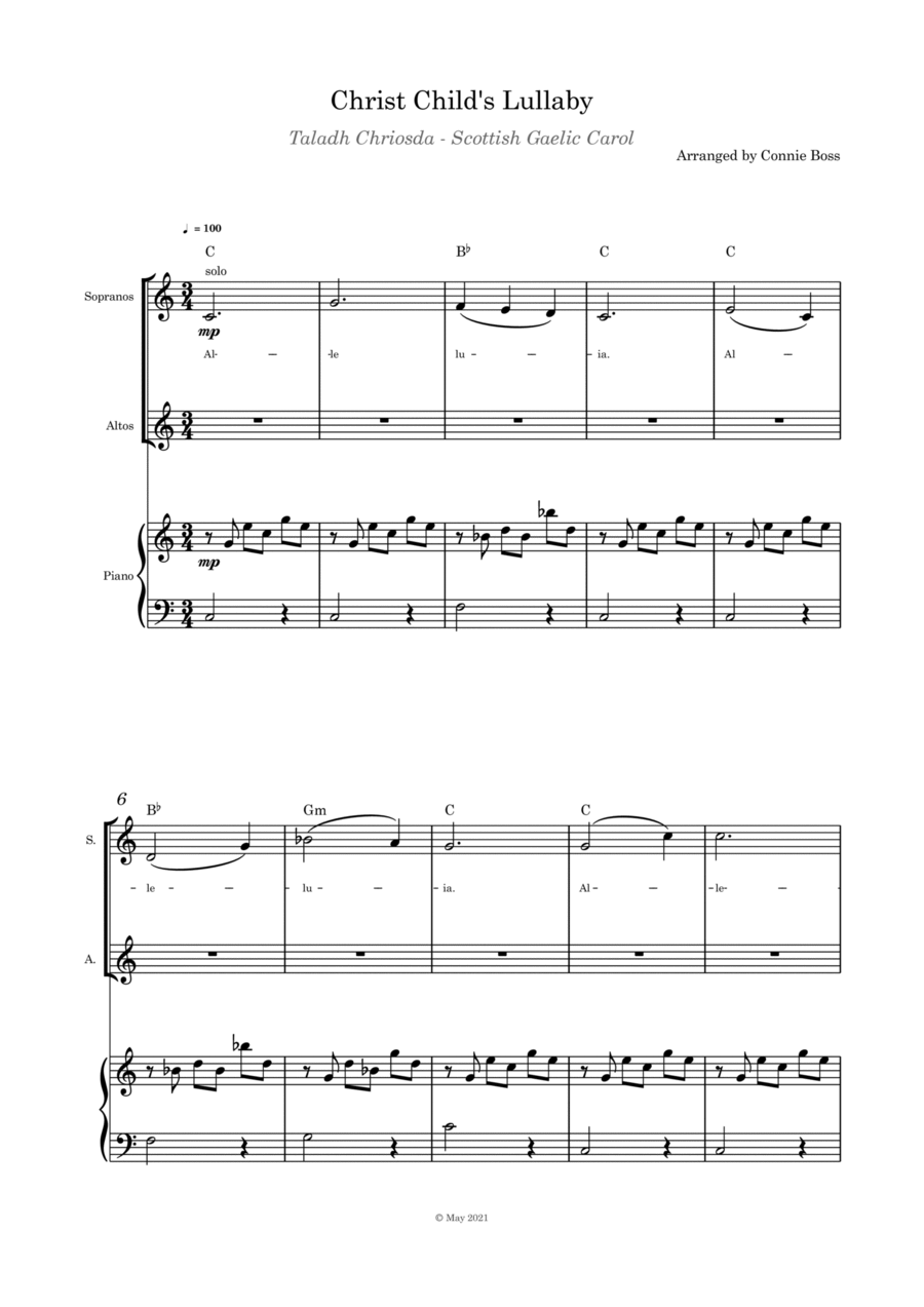 Christ Child's Lullaby (Taladh Chriosda) - Duet and Piano Piano, Vocal, Guitar scores gallery preview page 1