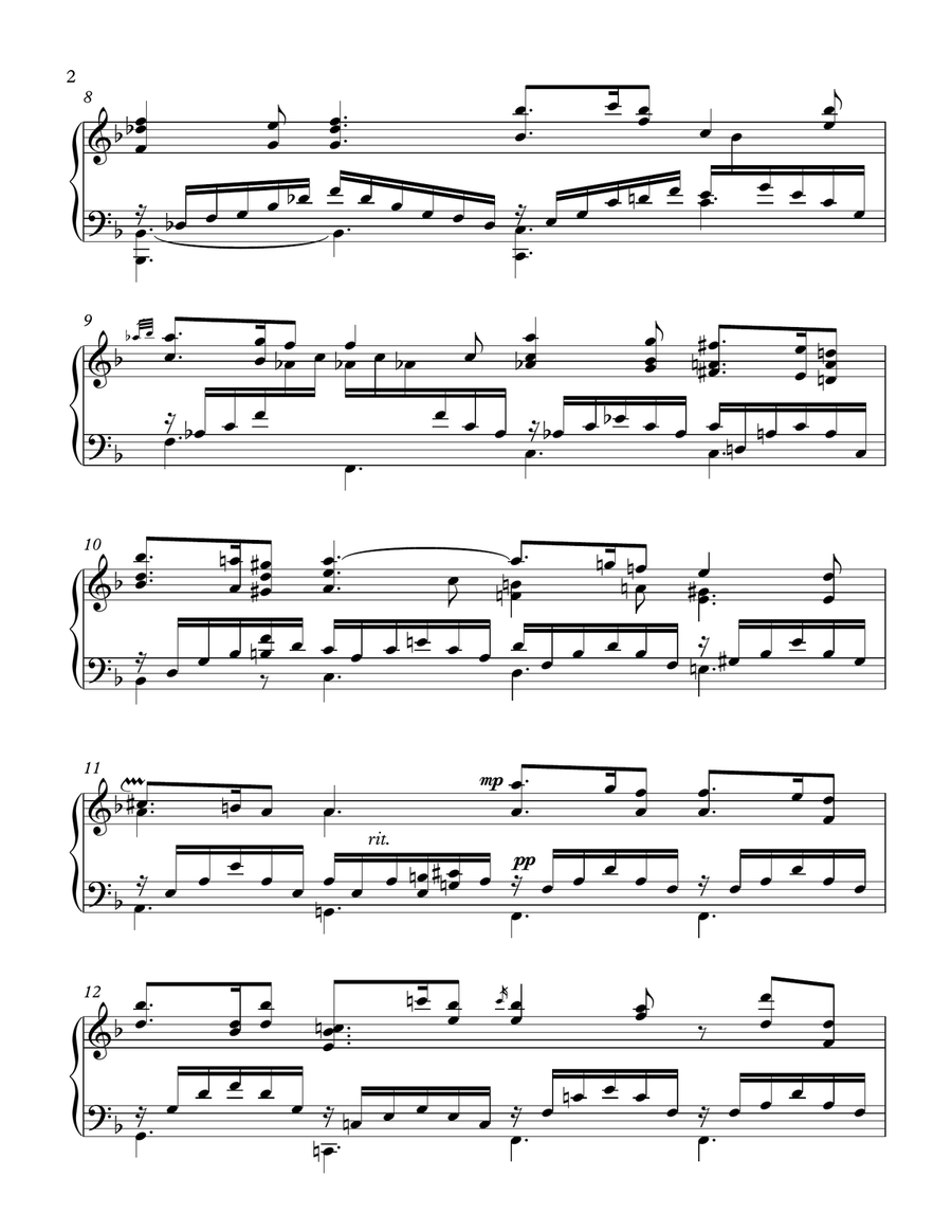 Largo (2nd mvt.) from Concerto grosso, op. 3, #11 in D minor, RV565, Piano Solo arr. Shawn Heller Piano Solo scores gallery preview page 2