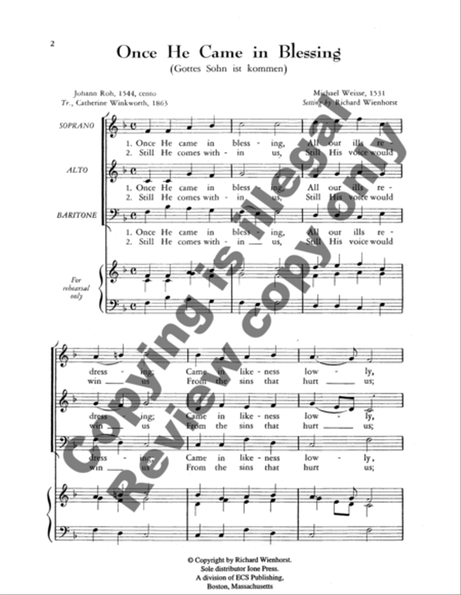 Once He Came In Blessing 3-Part scores gallery preview page 4