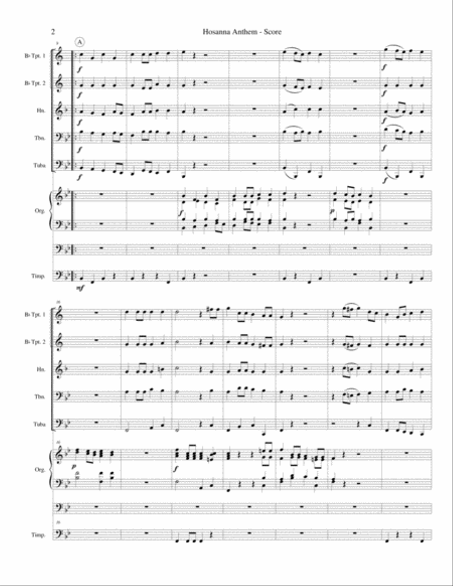 Hosanna Anthem Brass Ensemble scores gallery preview page 3