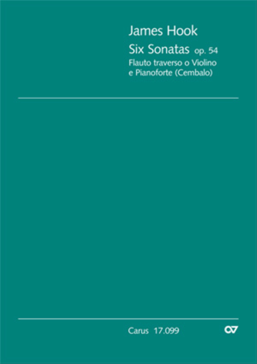 Hook: Six Sonatas op. 54 Hook: Six Sonatas op. 54 Score scores gallery preview page 1