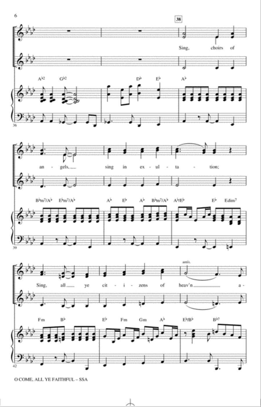 O Come, All Ye Faithful (arr. Mac Huff) SSA scores gallery preview page 5