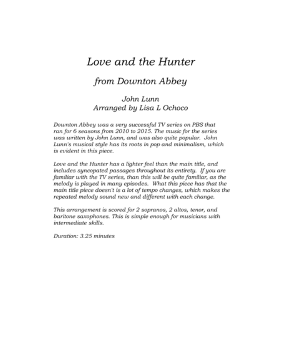 Love And The Hunter Woodwind Ensemble scores gallery preview page 4