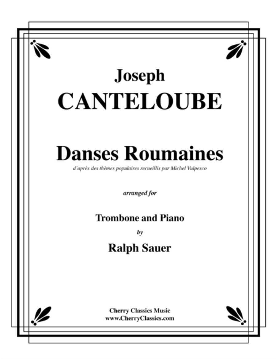 Danses Roumaines for Trombone and Piano Piano Accompaniment scores gallery preview page 1
