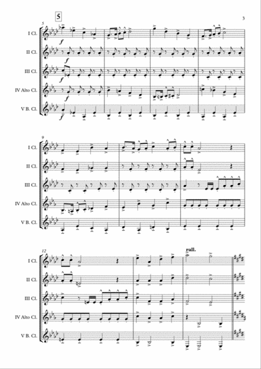 God Bless Us Everyone Clarinet Choir scores gallery preview page 4