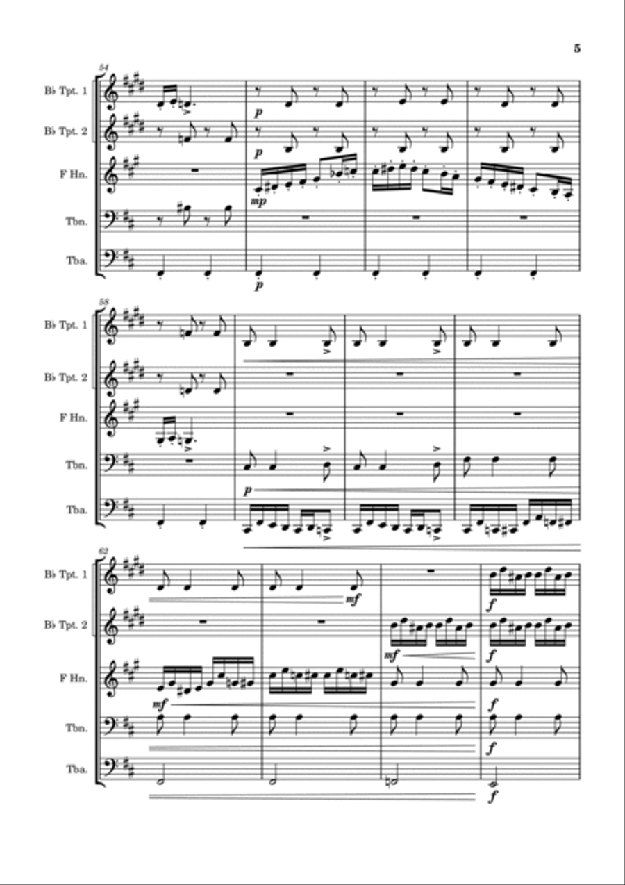 La Calinda - Frederick Delius - Brass Quintet Brass Quintet scores gallery preview page 5