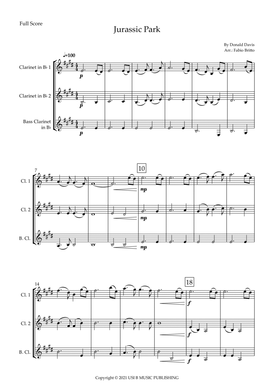 Jurassic Park Iii Woodwind Trio scores gallery preview page 1