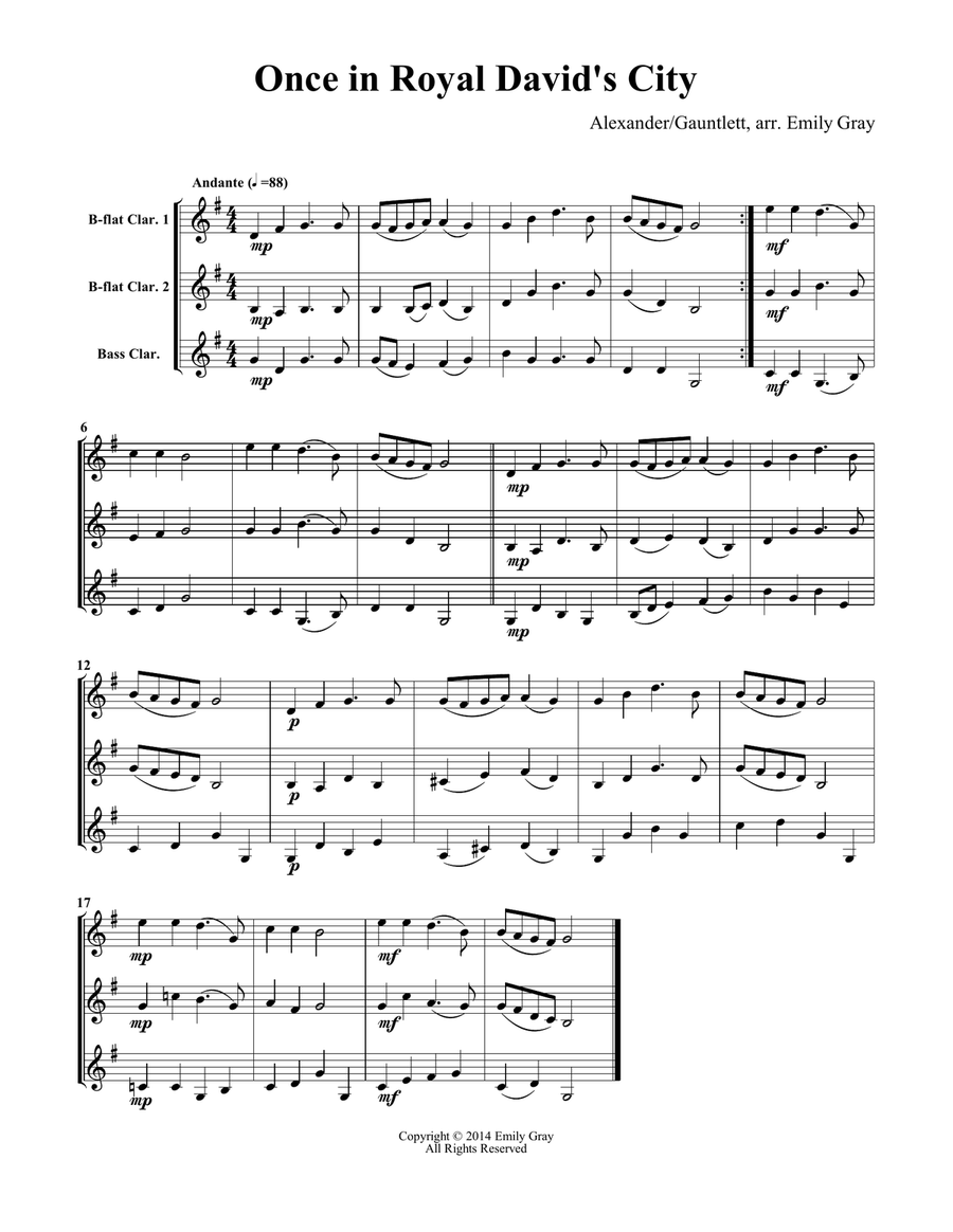 Two B-flats And Bass: Clarinet Trios - The Christmas Volume Clarinet Trio scores gallery preview page 4