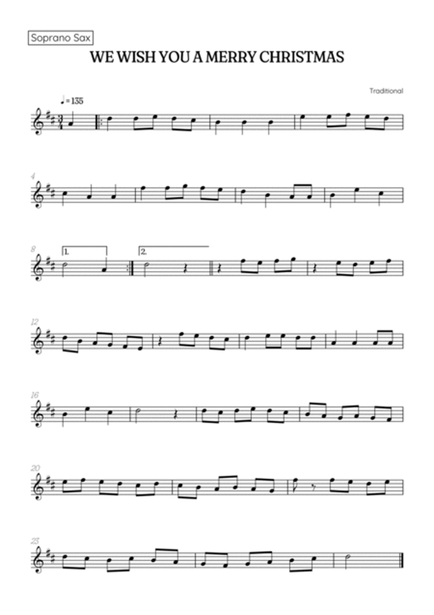 We Wish You a Merry Christmas for Sax Quartet & Piano • easy Christmas sheet music image number null