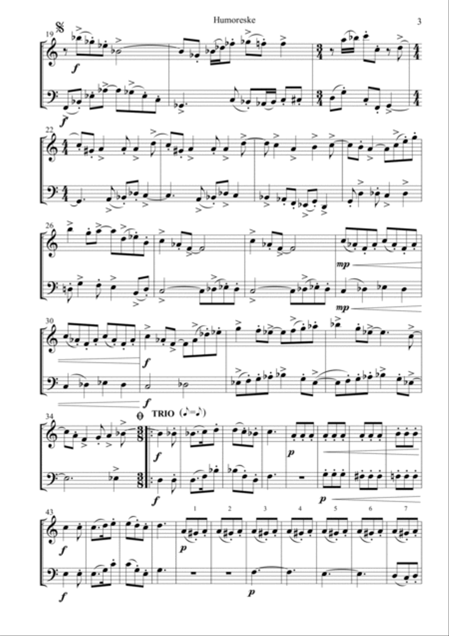 Humoreske for Oboe and Bassoon Woodwind Duet scores gallery preview page 3