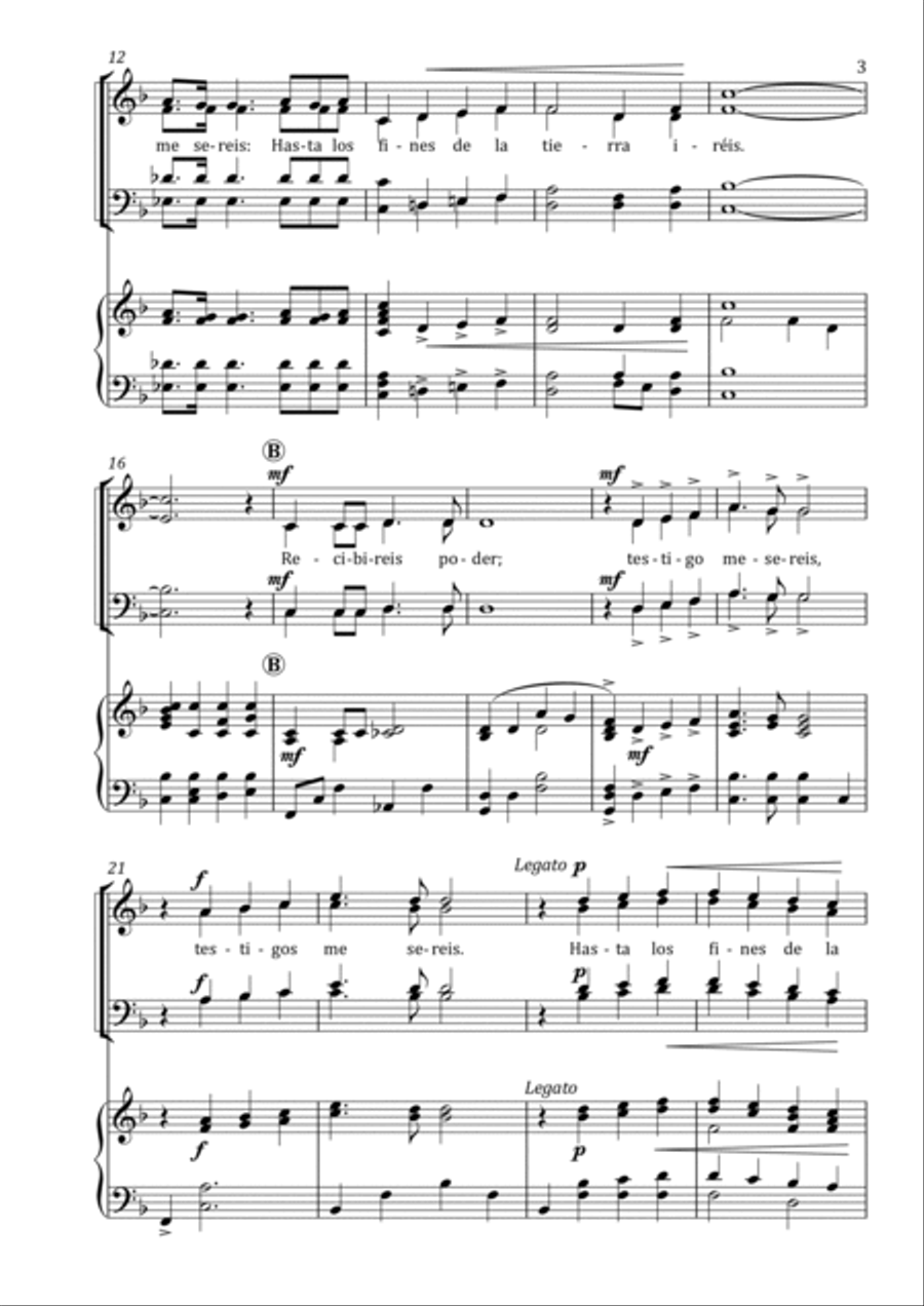 Teestigos me sereis Satb Teestigos me sereis Satb 4-Part scores gallery preview page 3