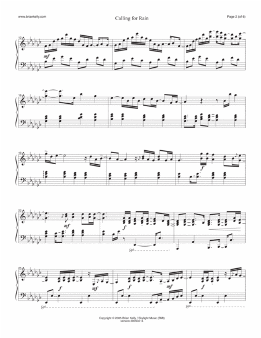 Calling For Rain Piano Solo scores gallery preview page 2