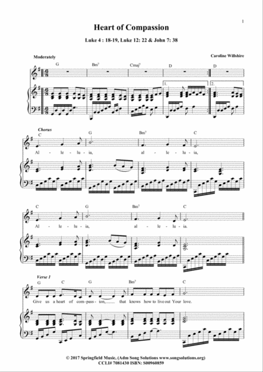 Heart of Compassion Piano Solo scores gallery preview page 2