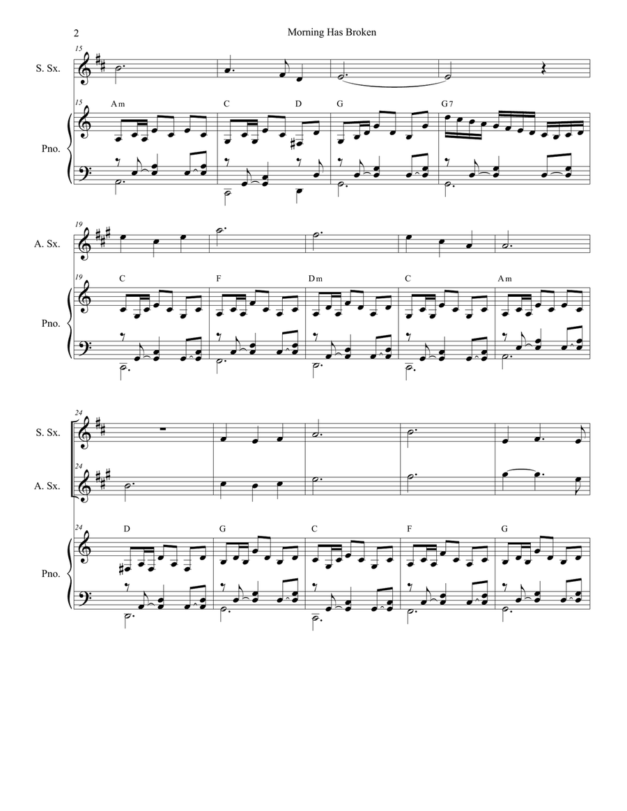 Morning Has Broken Morning Has Broken Woodwind Duet scores gallery preview page 2