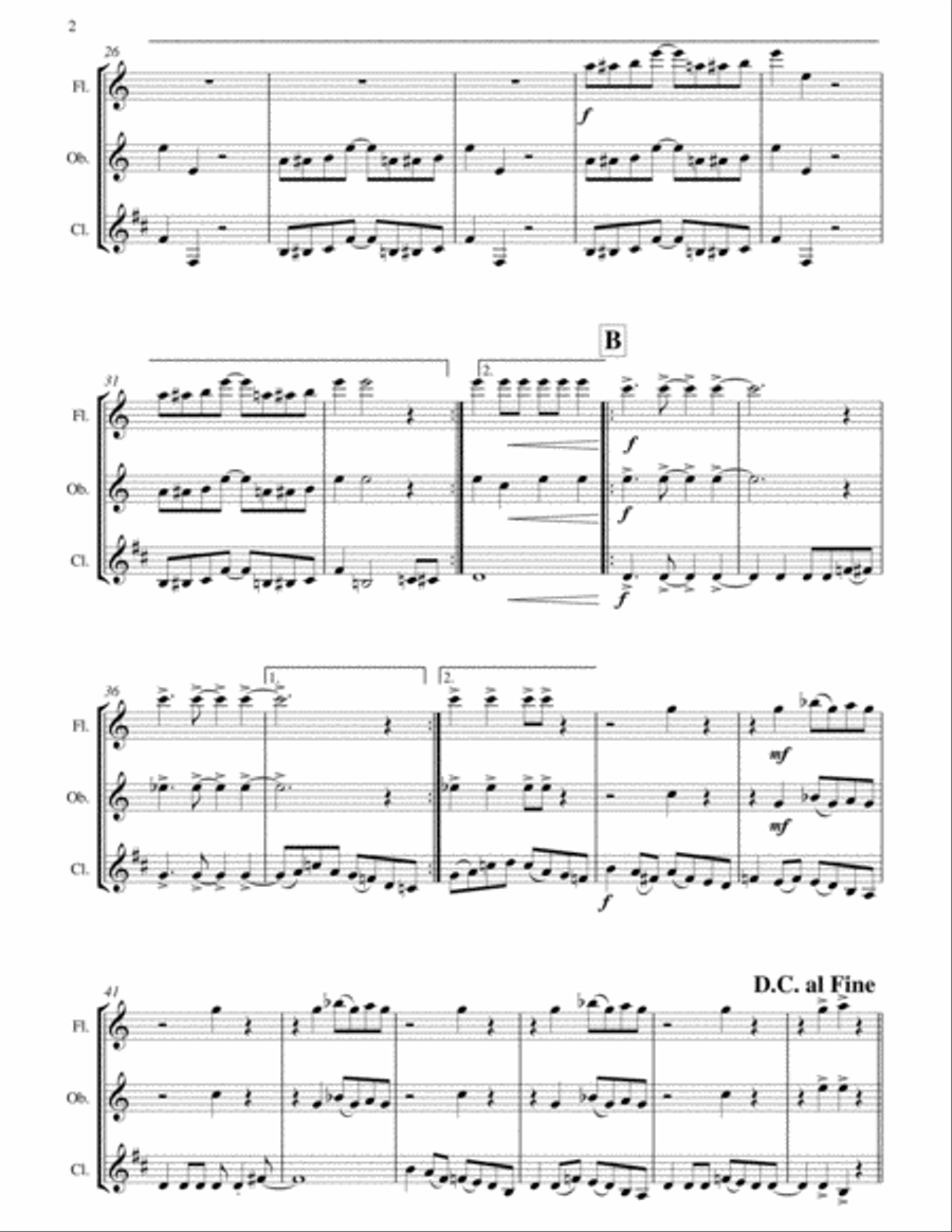 Walk This Way Woodwind Trio scores gallery preview page 2