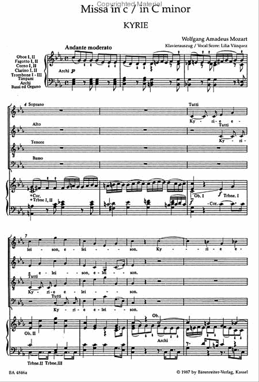 Missa c minor, KV 427(417a) 4-Part scores gallery preview page 3