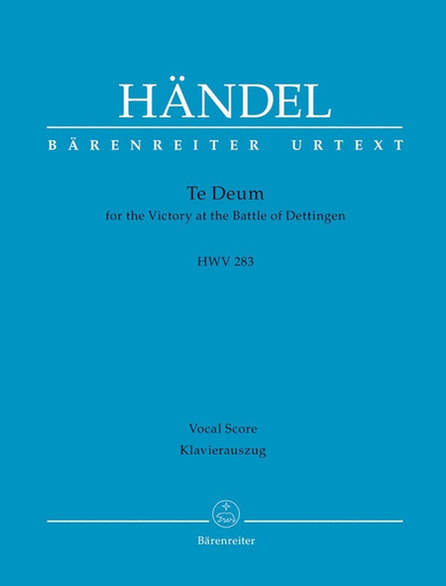 Handel - Dettingen Te Deum Hwv 283 Vocal Score