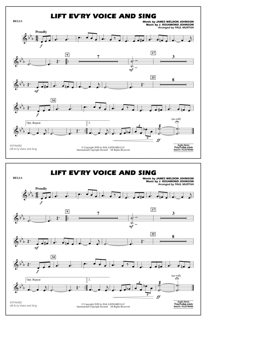 Lift Ev'ry Voice and Sing (arr. Paul Murtha) - Bells