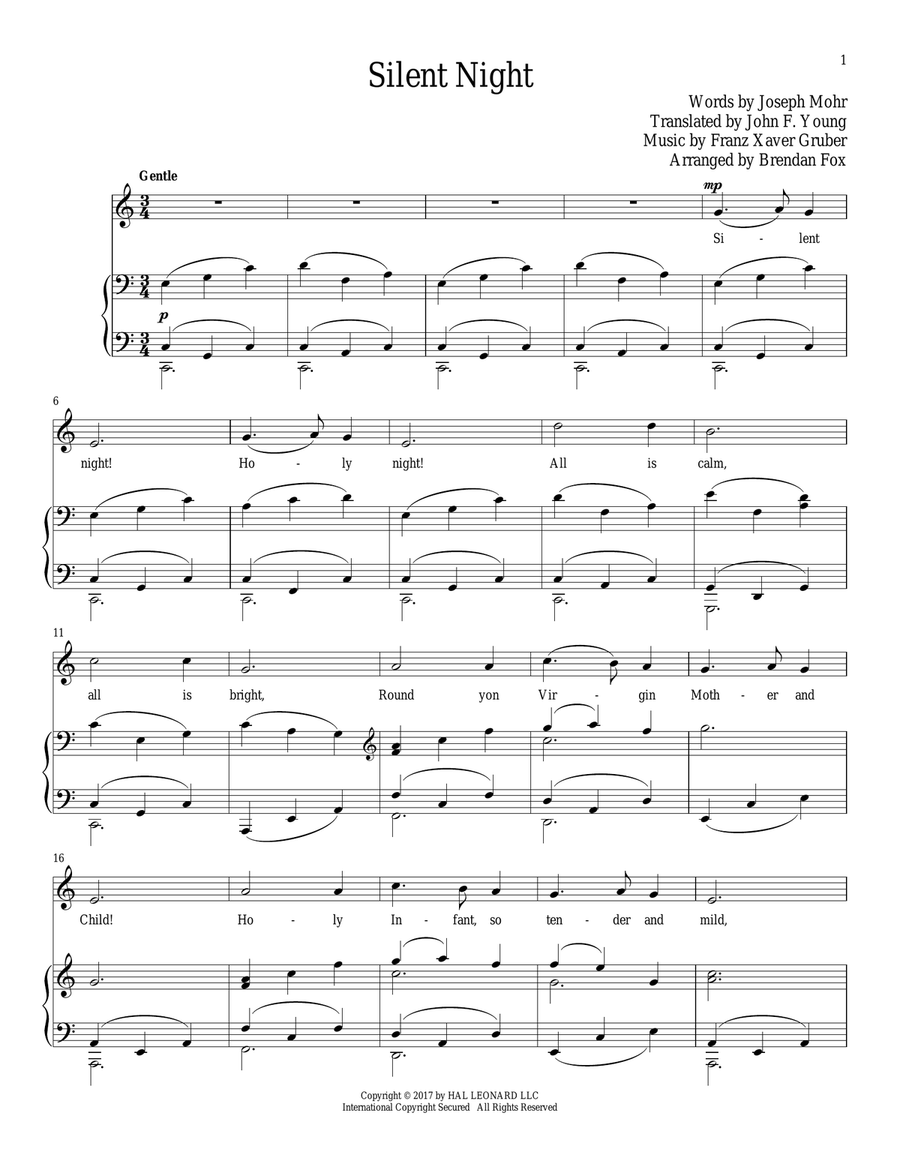 Silent Night Silent Night High Voice scores gallery preview page 1