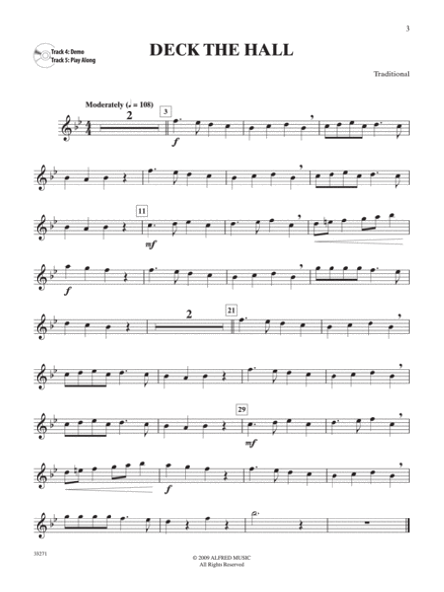 Easy Christmas Instrumental Solos, Level 1 Flute Solo scores gallery preview page 3