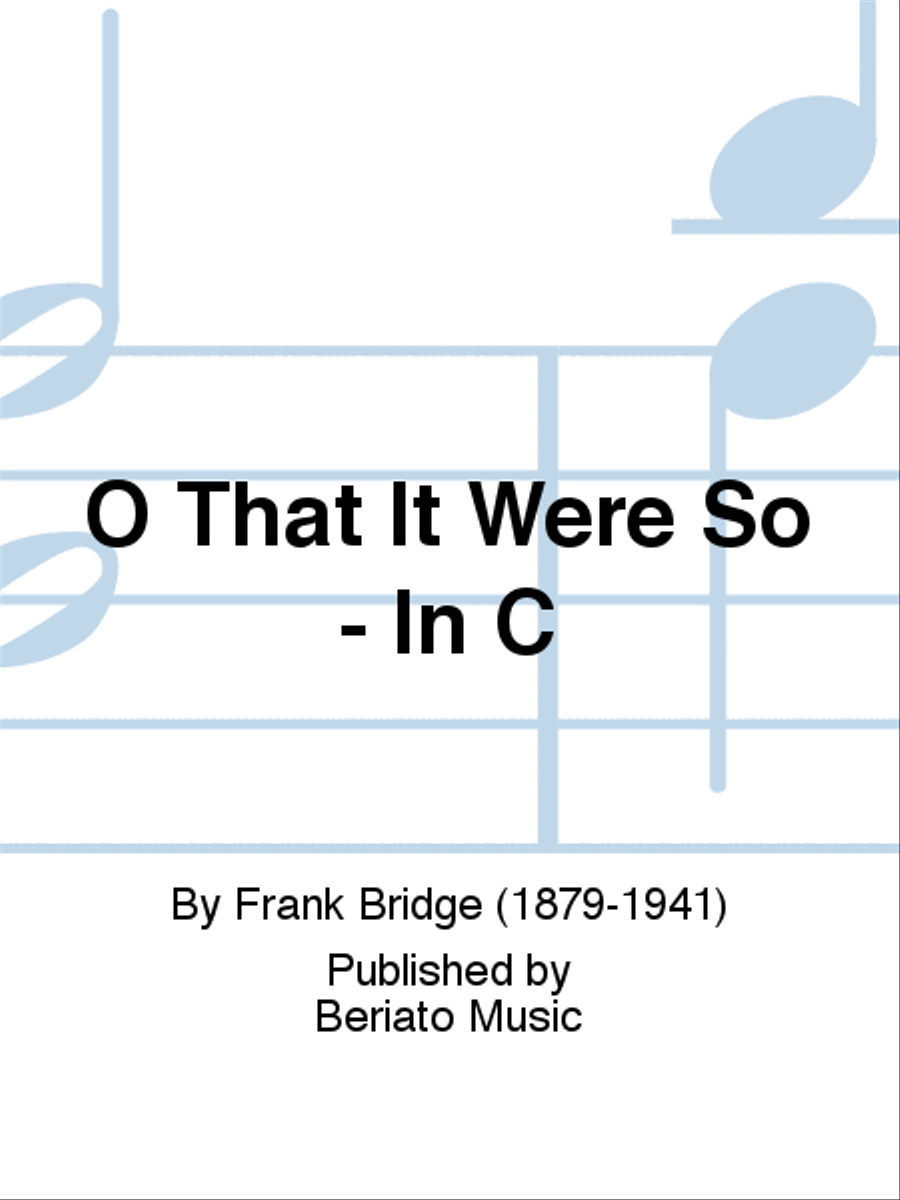 O That It Were So - In C Piano, Vocal, Guitar scores gallery preview page 1