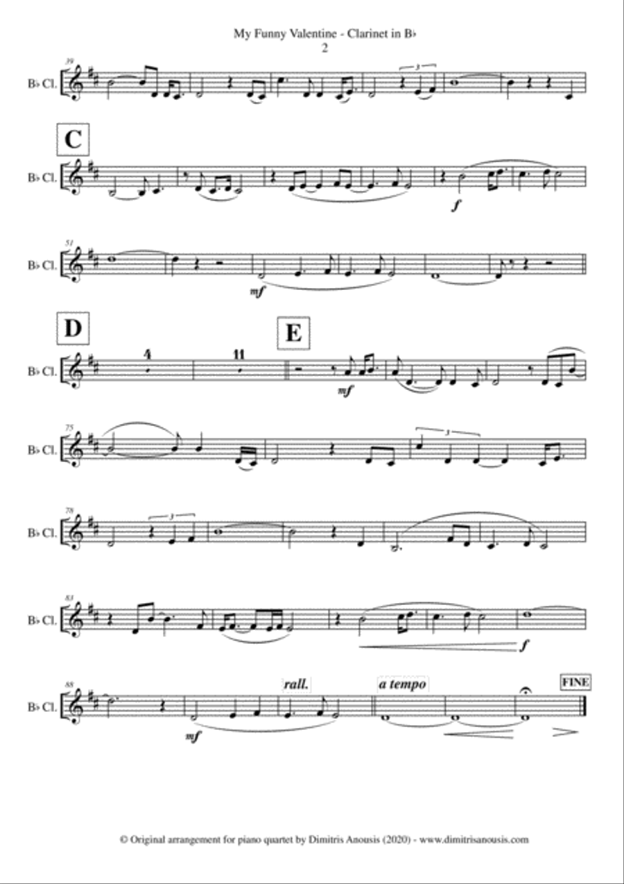 My Funny Valentine Small Ensemble scores gallery preview page 4