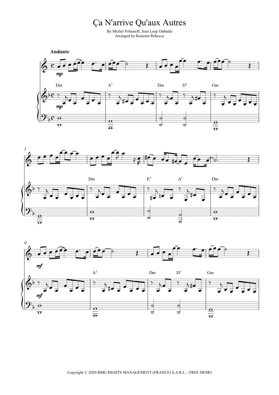 Ca N'arrive Qu'aux Autres English Horn scores gallery preview page 1