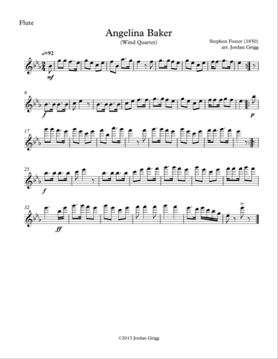 Angelina Baker (Wind Quartet) Woodwind Quartet scores gallery preview page 3