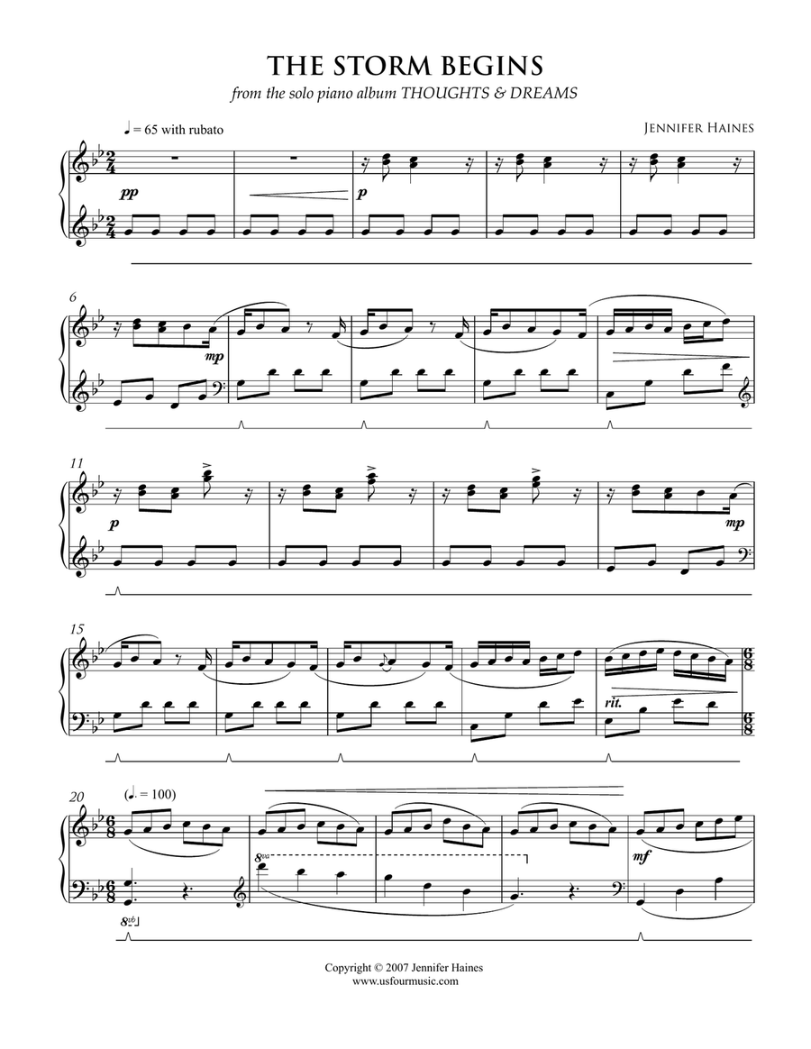 The Storm Begins Piano Solo scores gallery preview page 1