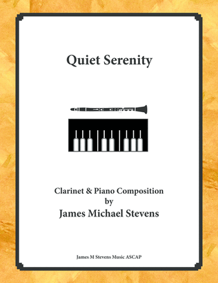 Book cover for Quiet Serenity - Clarinet & Piano