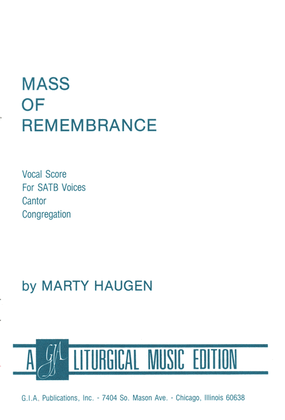 Book cover for Mass of Remembrance - Guitar edition
