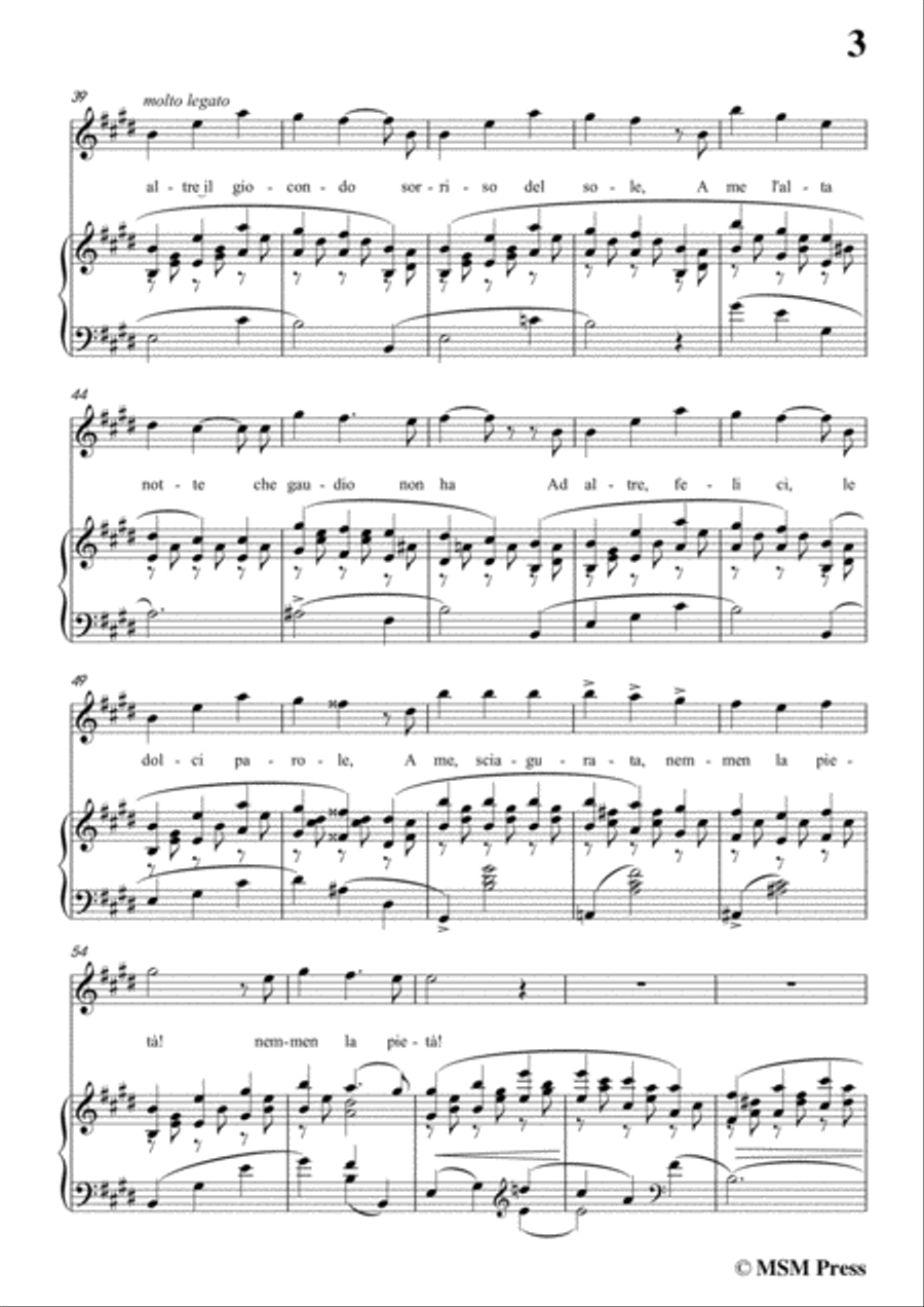 Tosti-Lutto in e minor,for Voice and Piano Voice Solo scores gallery preview page 5